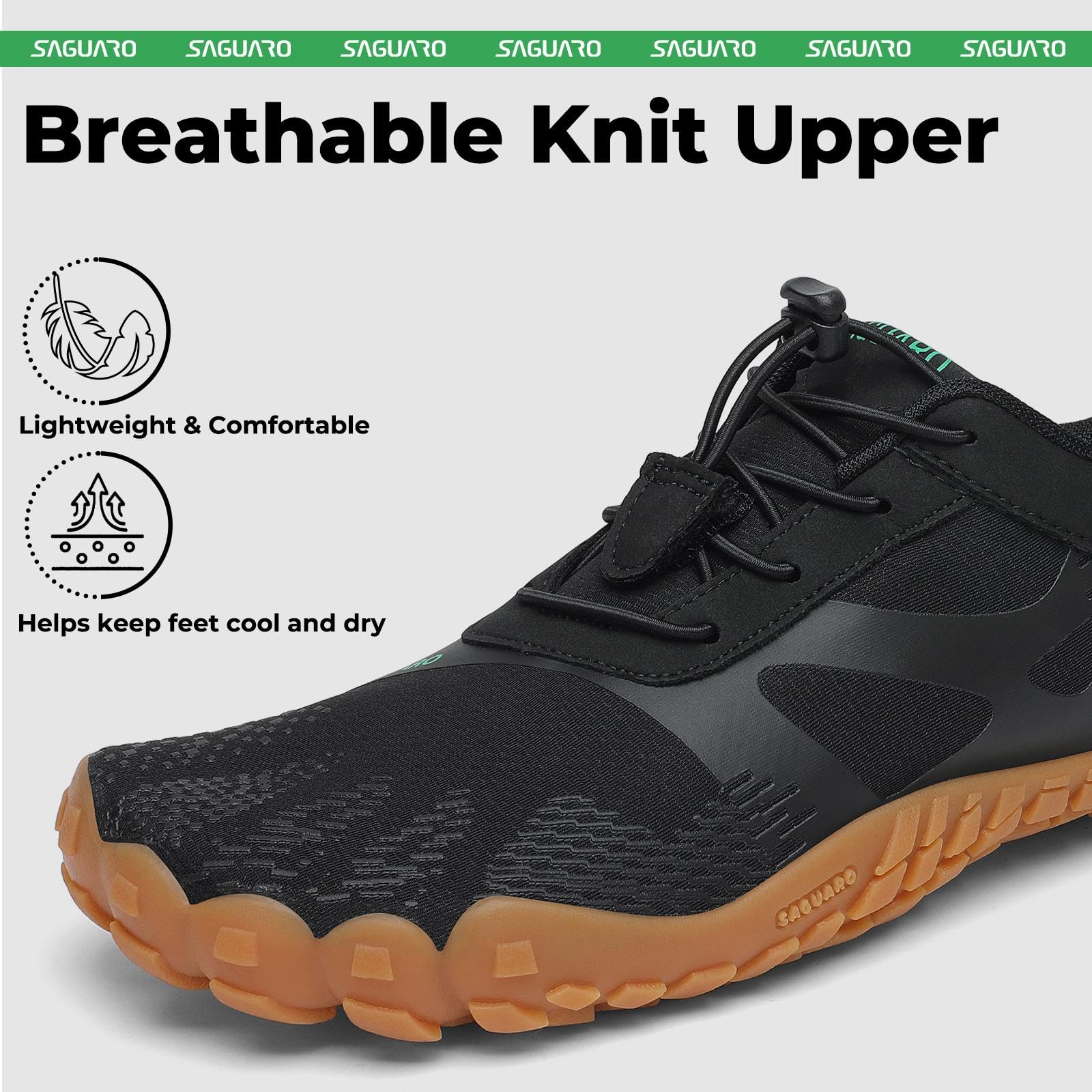 SAGUARO Barefoot Shoes for Men & Women | Wide Toe Box Zero-Drop Minimalist Trail Running Hiking Shoe - Image 3