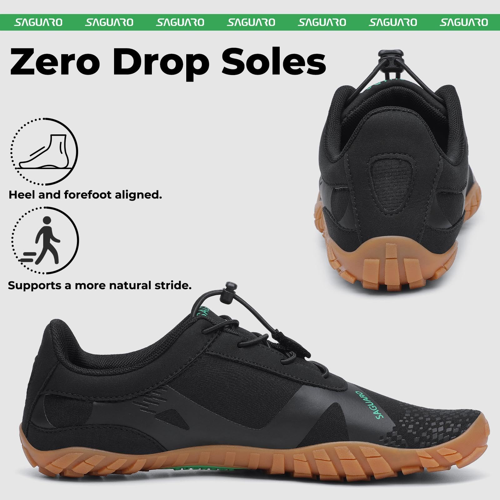 SAGUARO Barefoot Shoes for Men & Women | Wide Toe Box Zero-Drop Minimalist Trail Running Hiking Shoe - Image 4