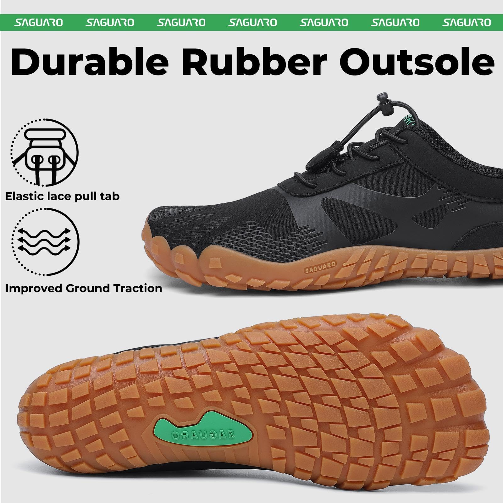 SAGUARO Barefoot Shoes for Men & Women | Wide Toe Box Zero-Drop Minimalist Trail Running Hiking Shoe - Image 5