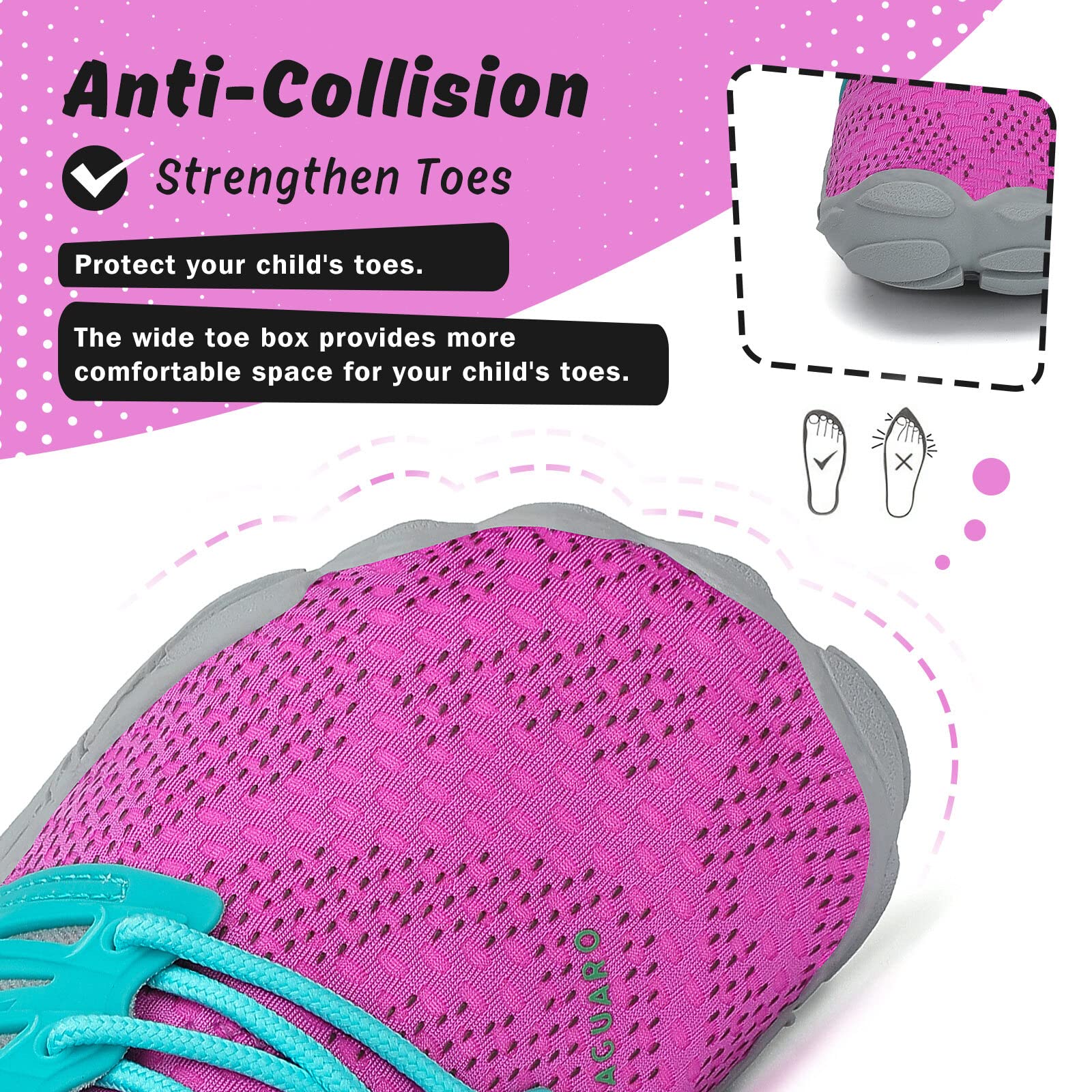 SAGUARO Kids' Barefoot Shoes Boys Girls Quick Dry Aqua Athletic Sneakers Lightweight Sport Footwear Toddler Water Shoes - Image 4