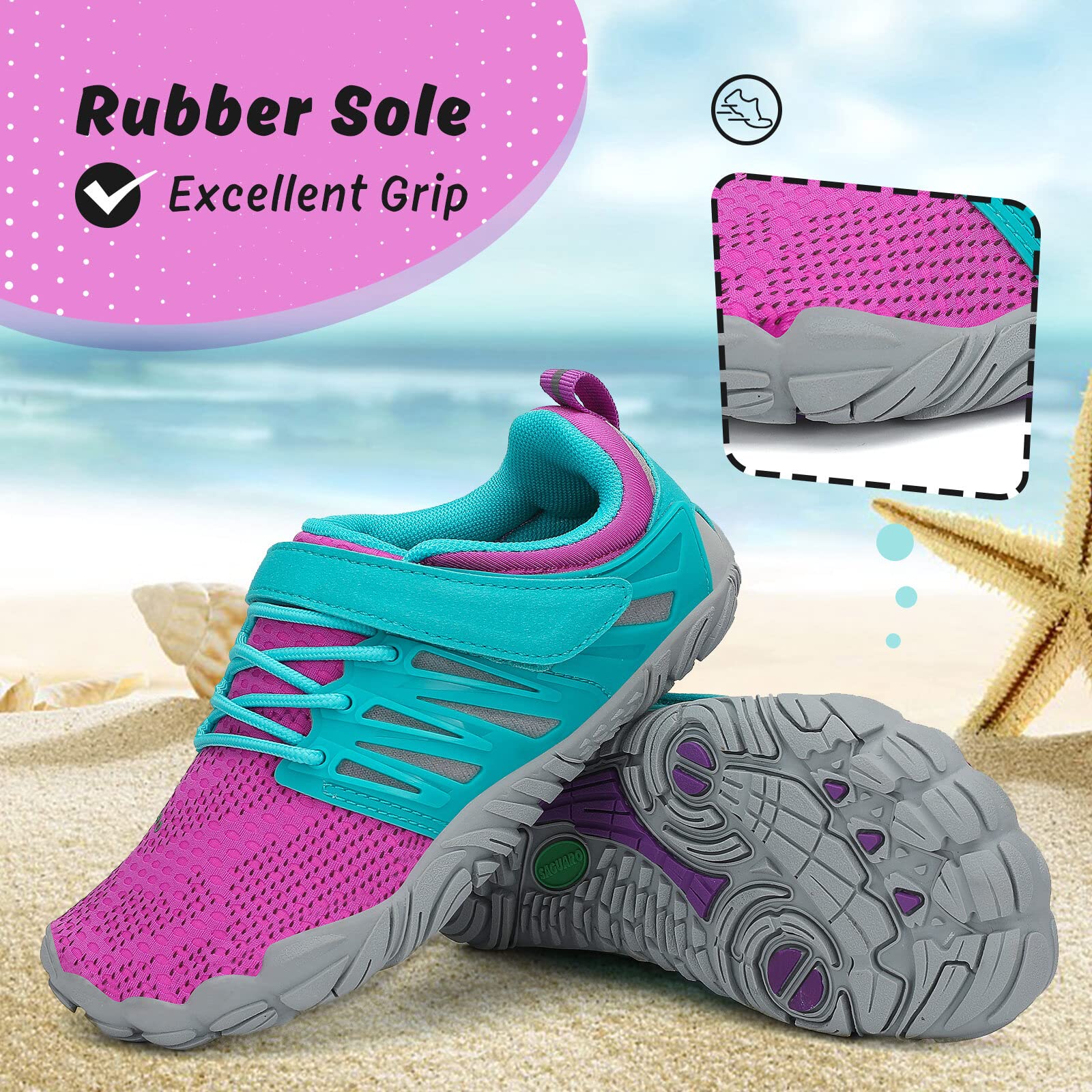 SAGUARO Kids' Barefoot Shoes Boys Girls Quick Dry Aqua Athletic Sneakers Lightweight Sport Footwear Toddler Water Shoes - Image 6