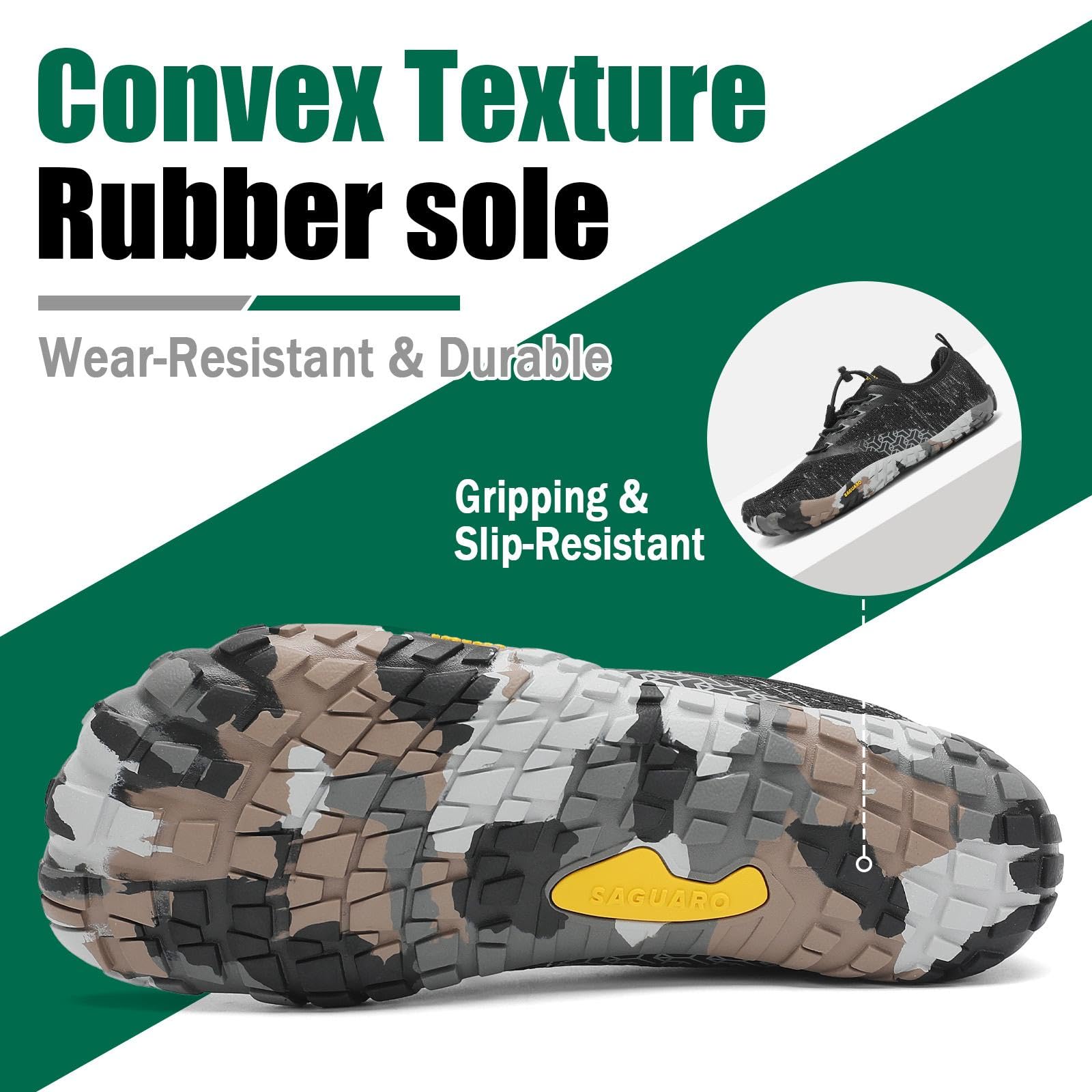 SAGUARO Men's Barefoot Shoes Women's Wide Toe Box Minimalist Sneakers Zero Drop Trail Running Shoe - Image 5