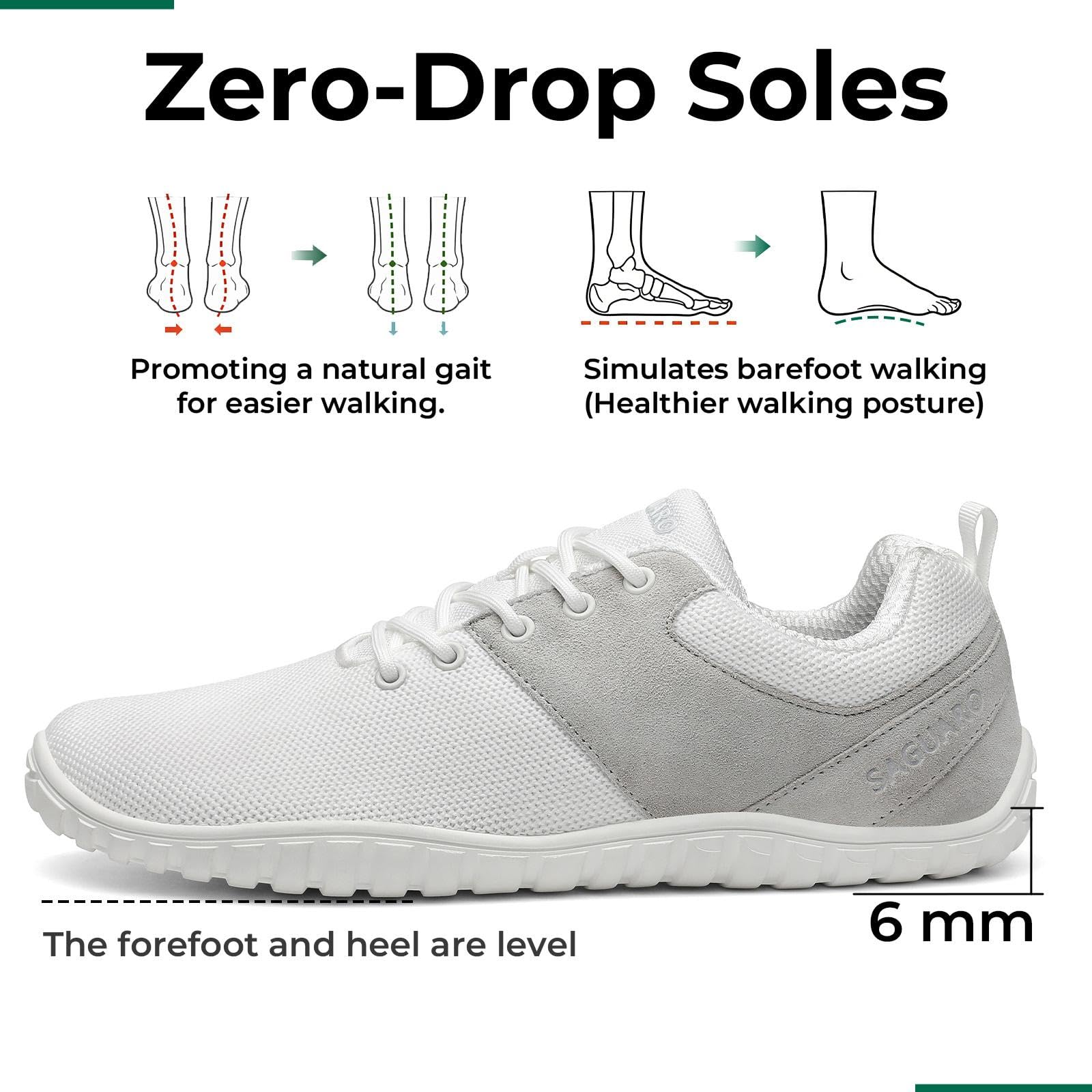 SAGUARO Men's Women's Barefoot Wide Toe Box Shoes | Minimalist Barefoot Shoes with Zero Drop Sole | Comfortable Walking Shoe - Image 3