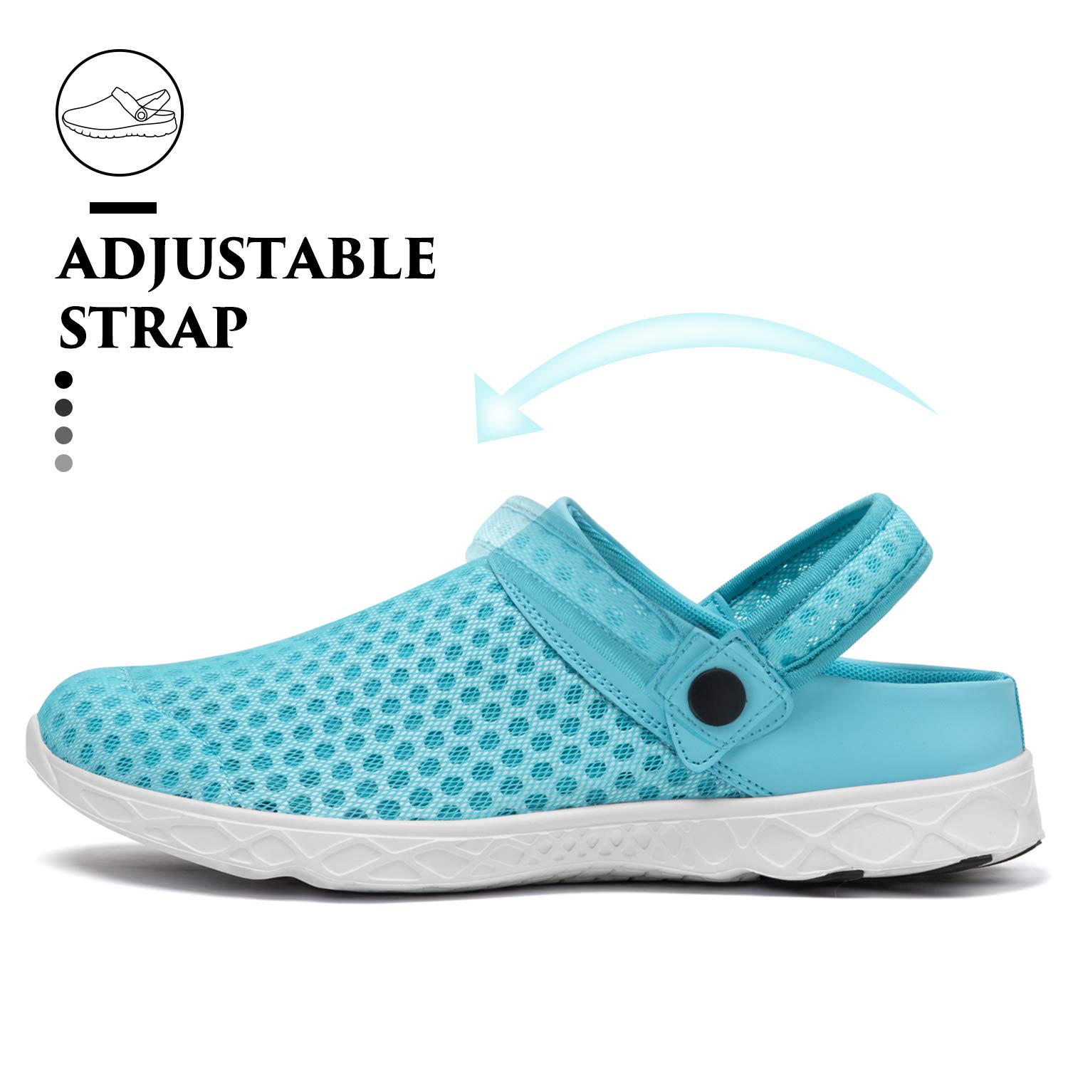 SAGUARO Men's Women's Quick Dry Garden Shoes Lightweight Breathable Gardening Clog Water Shoes Mesh Sandals for Sports Outdoor Beach Pool Exercise - Image 4
