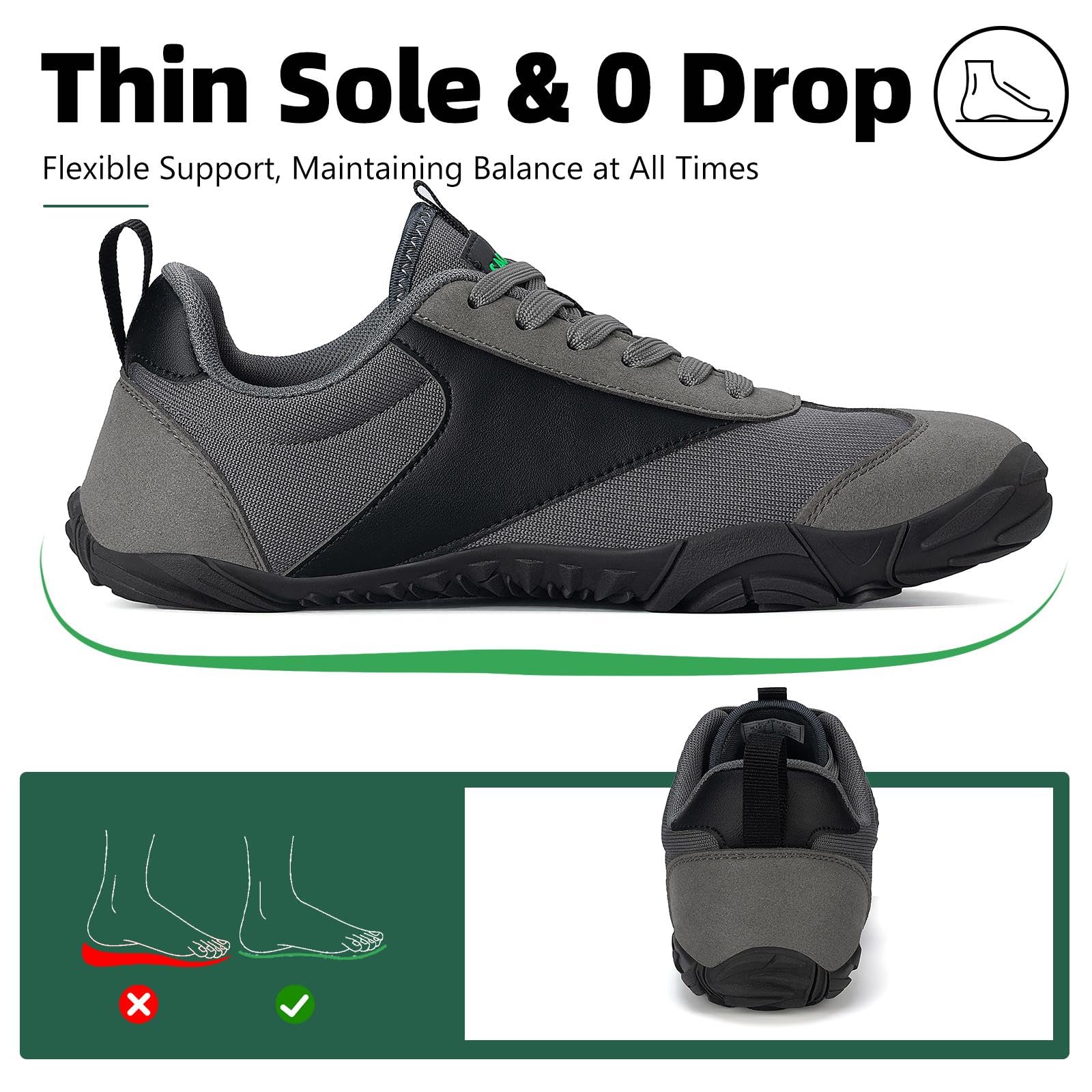 SAGUARO Wide Toe Box Minimalist Shoes for Men and Women, Zero Drop Trail-Runner Barefoot Sneakers - Image 3