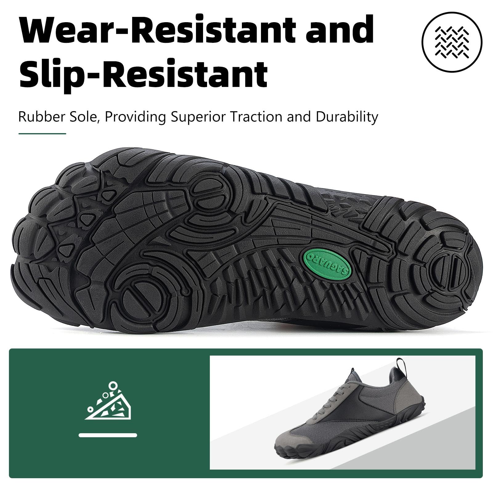 SAGUARO Wide Toe Box Minimalist Shoes for Men and Women, Zero Drop Trail-Runner Barefoot Sneakers - Image 4