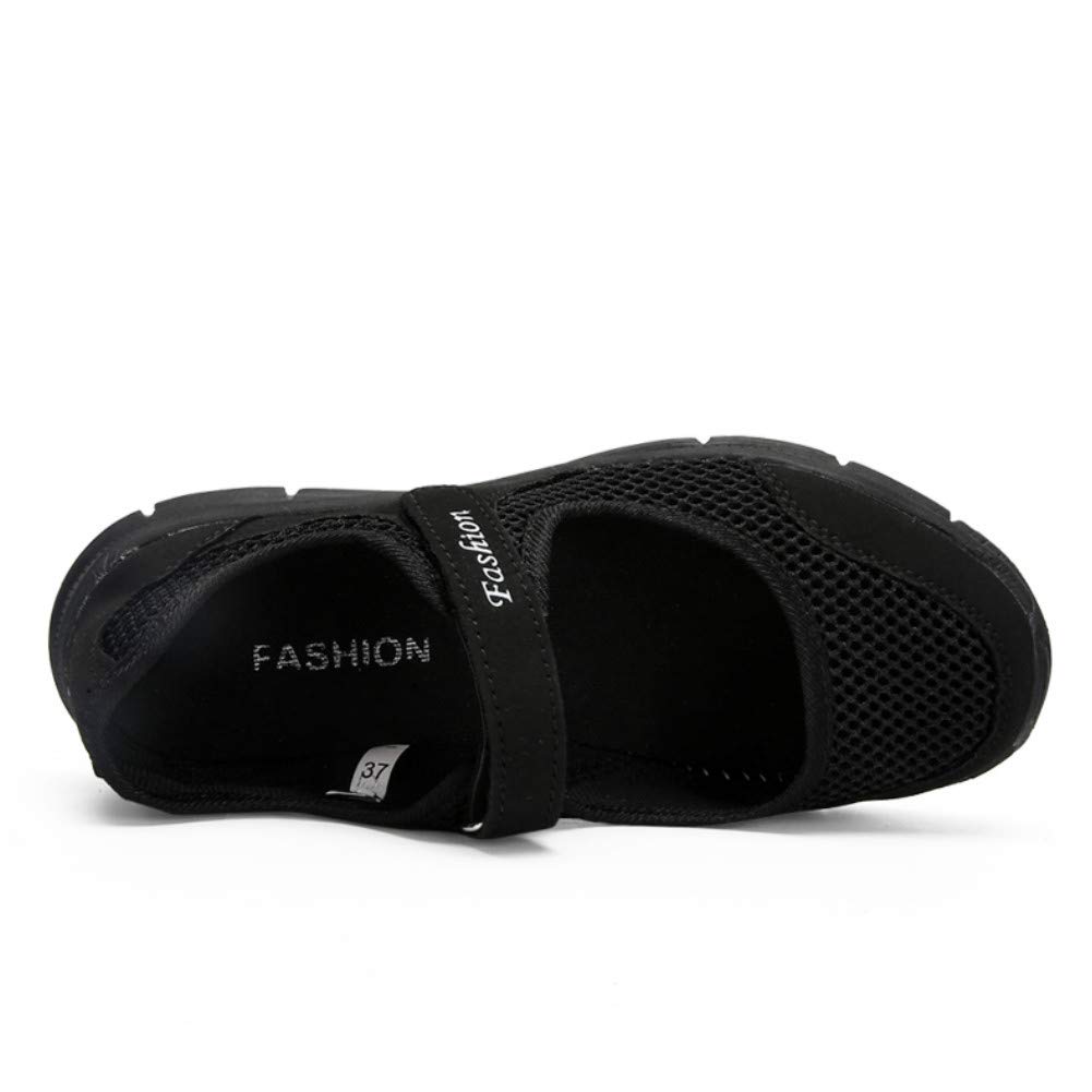 SAGUARO Women's Breathable Walking Shoes Ladies Fashion Mary Jane Sneakers Adjustable Working Nurse Shoes Lightweight Flats Roll I - Image 4