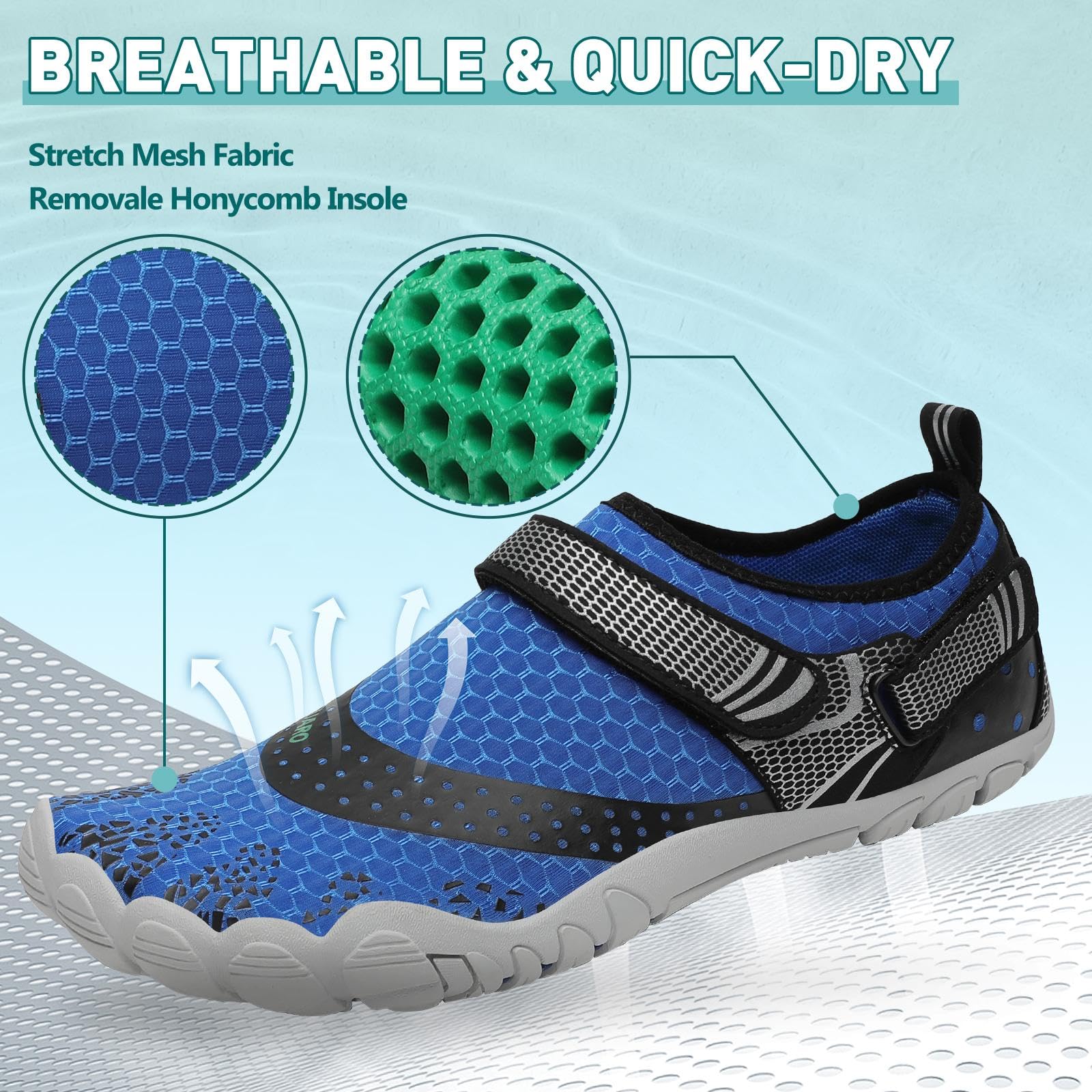 SAGUARO Women's Men's Water Shoes Quick-Dry Swiming Aqua Surf Beach Kayak Barefoot Shoes Wide Toe Box - Image 3