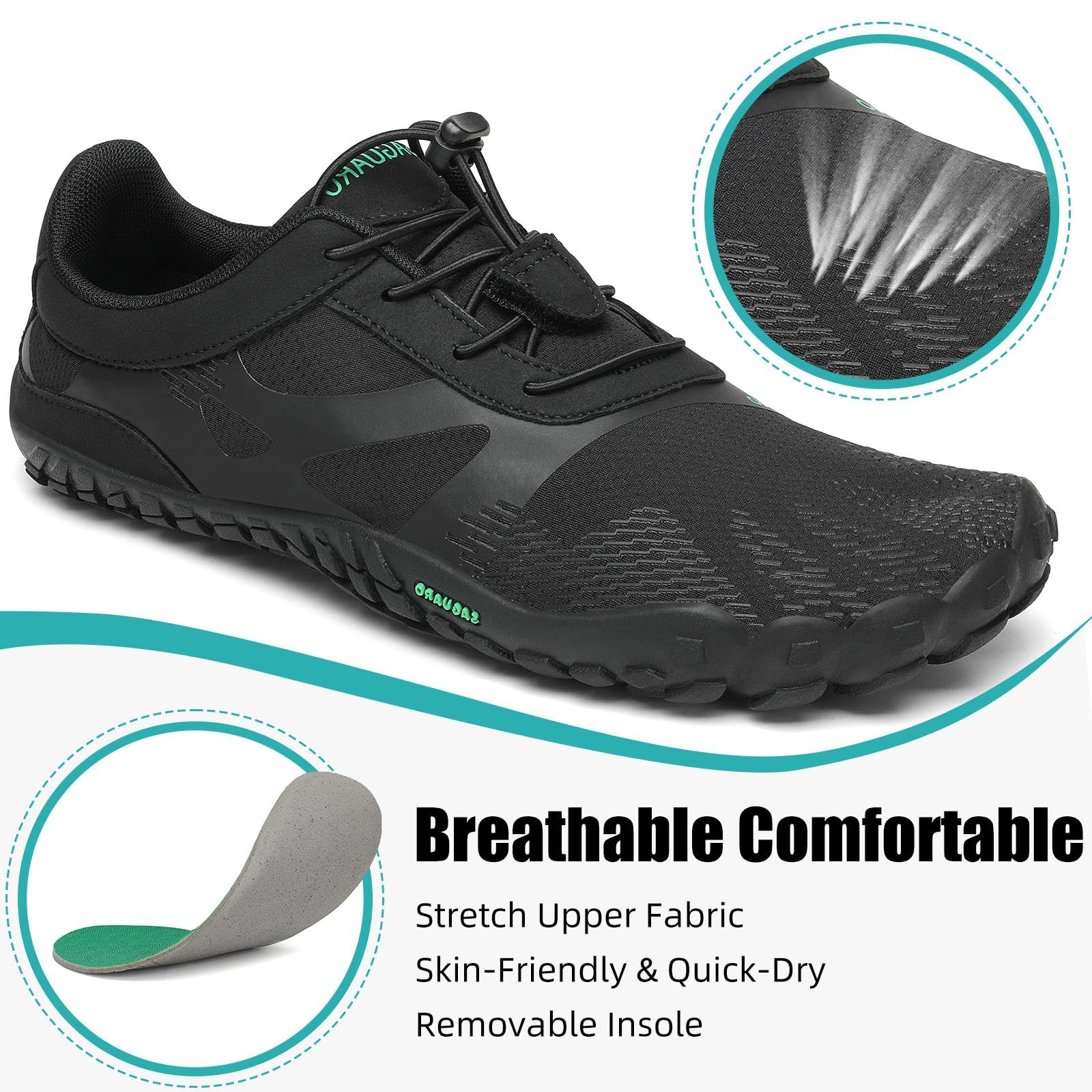 SAGUARO Womens Mens Barefoot Shoes Minimalist Trail Runner Wide Toe Box Zero Drop Outdoor Cross Training Shoe - Image 3