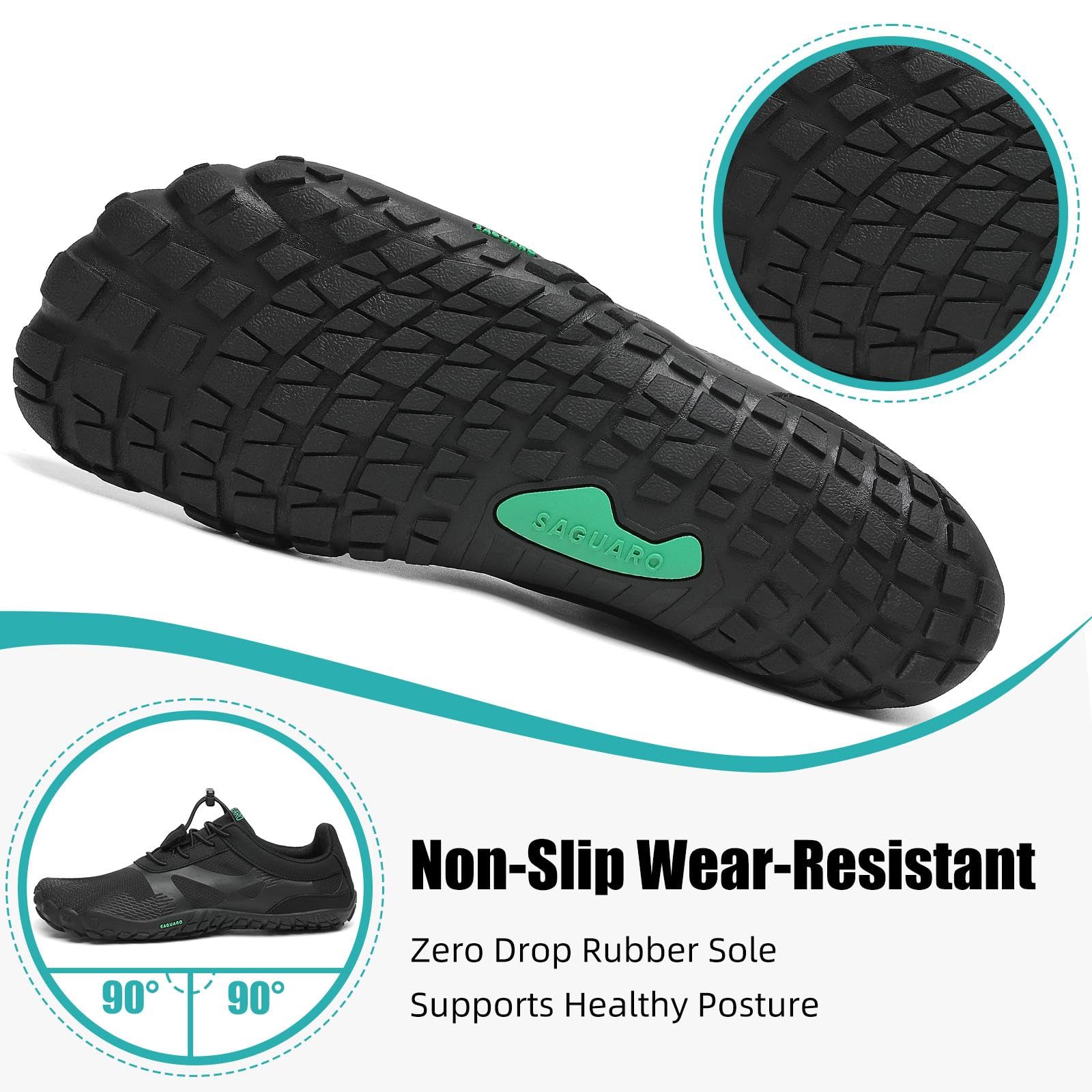 SAGUARO Womens Mens Barefoot Shoes Minimalist Trail Runner Wide Toe Box Zero Drop Outdoor Cross Training Shoe - Image 5