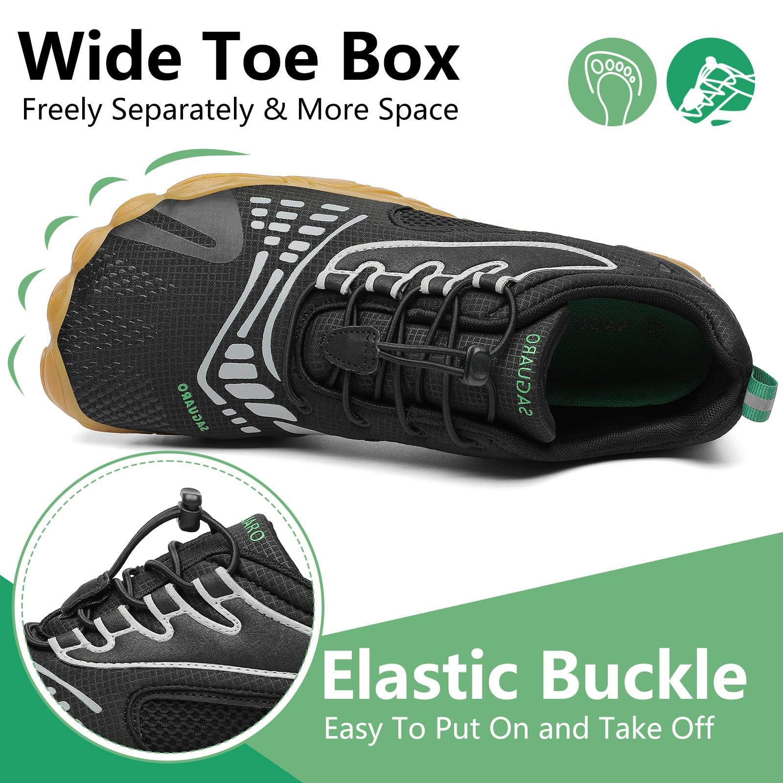 SAGUARO Womens Mens Barefoot Shoes Minimalist Trail Runner Wide Toe Box Zero Drop Outdoor Cross Training Shoe - Image 3