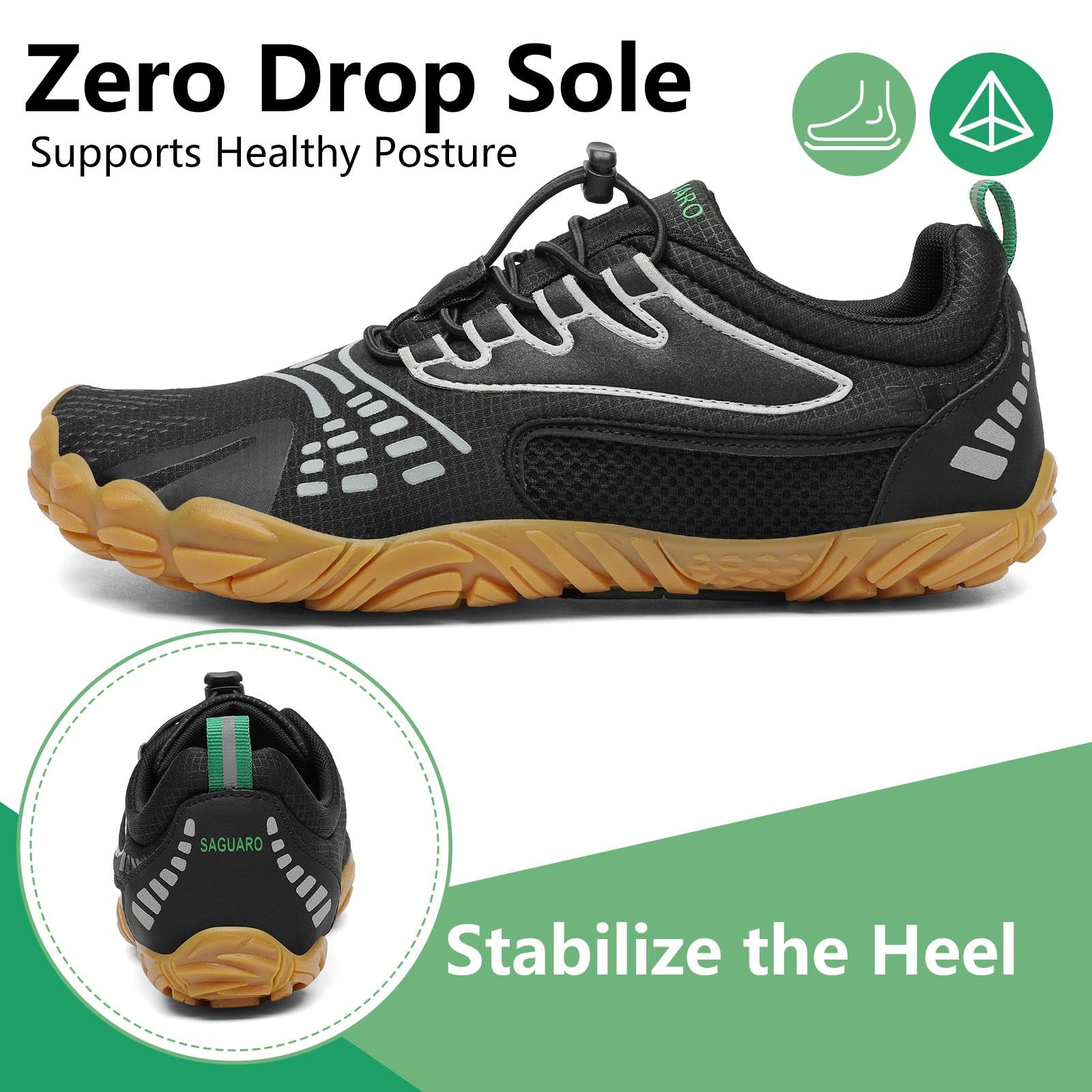 SAGUARO Womens Mens Barefoot Shoes Minimalist Trail Runner Wide Toe Box Zero Drop Outdoor Cross Training Shoe - Image 4