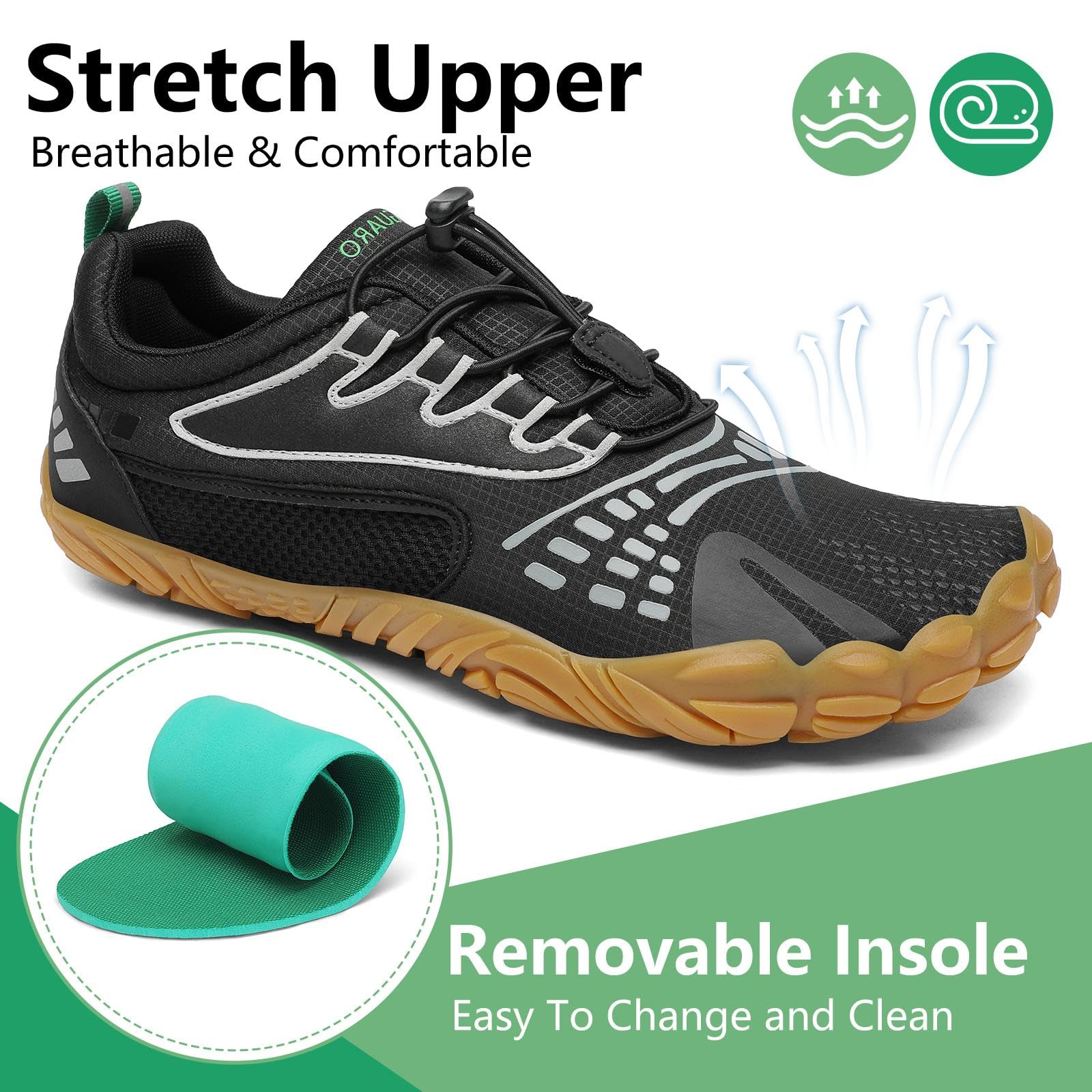 SAGUARO Womens Mens Barefoot Shoes Minimalist Trail Runner Wide Toe Box Zero Drop Outdoor Cross Training Shoe - Image 5